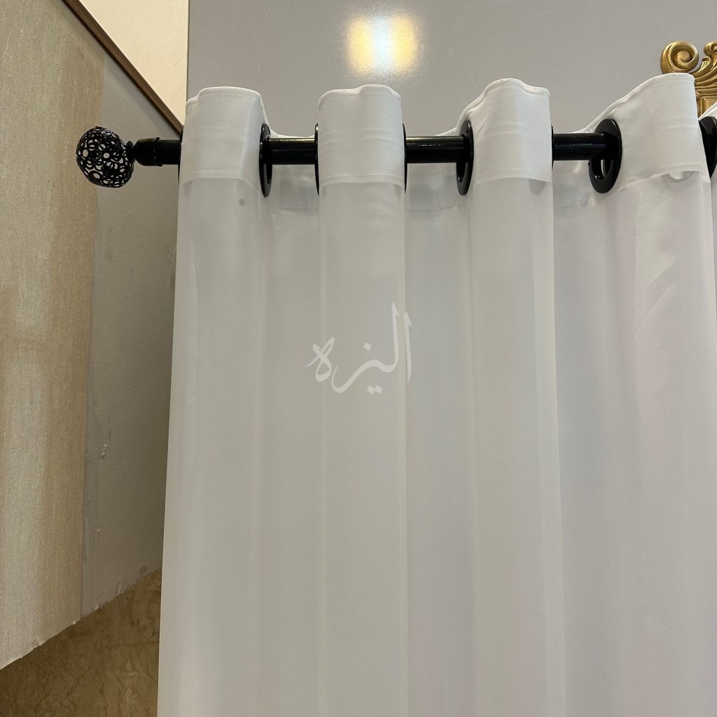 پرده آماده حریر ساده سفید