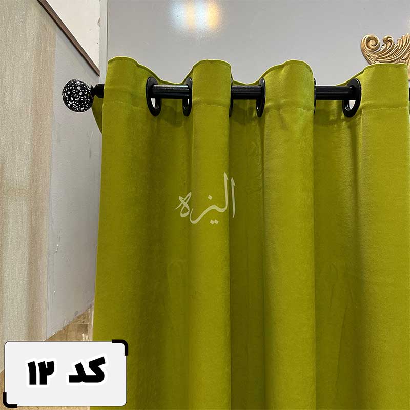 پرده اماده کتان گارنت سبز روشن کد12